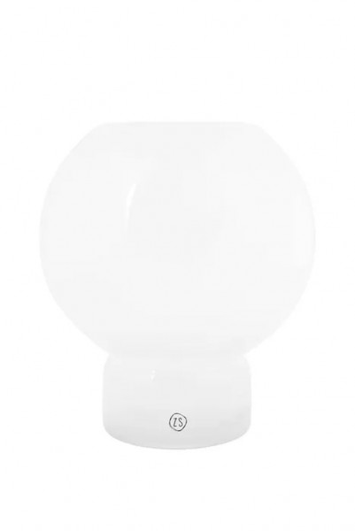 Zusss glazen bolvaas 17x19cm wit