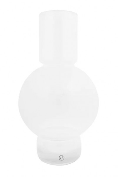 Zusss glazen bolvaas 17x30cm wit