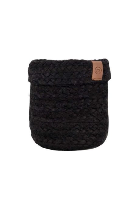 Zusss Jute Opbergmand 15x15cm Zwart