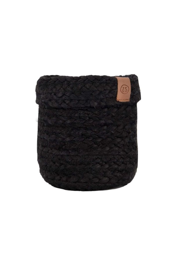Zusss Jute Opbergmand 15x15cm Zwart