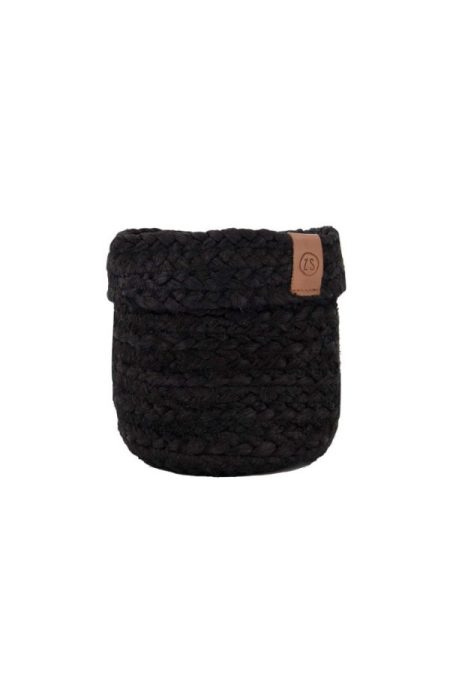 Zusss Jute Opbermand 12x12cm Zwart