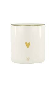 Zusss keramieken geurkaars bloemig hartje wit