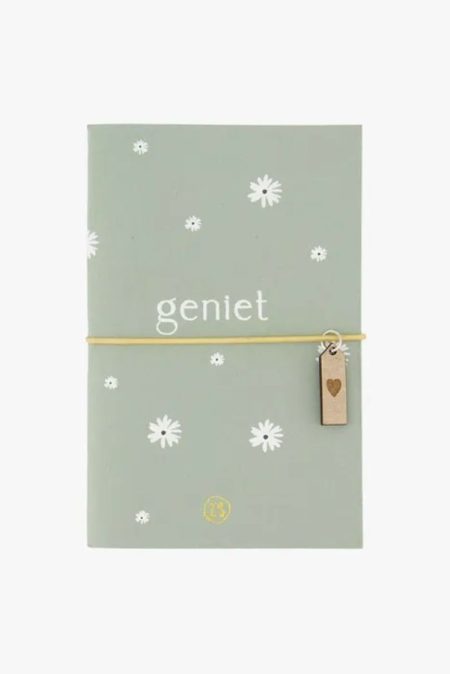 Zuss notitieboekje geniet madeliefje saliegroen