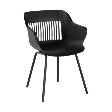 Hartman Jill tuinstoel zwart - aluminium onderstel